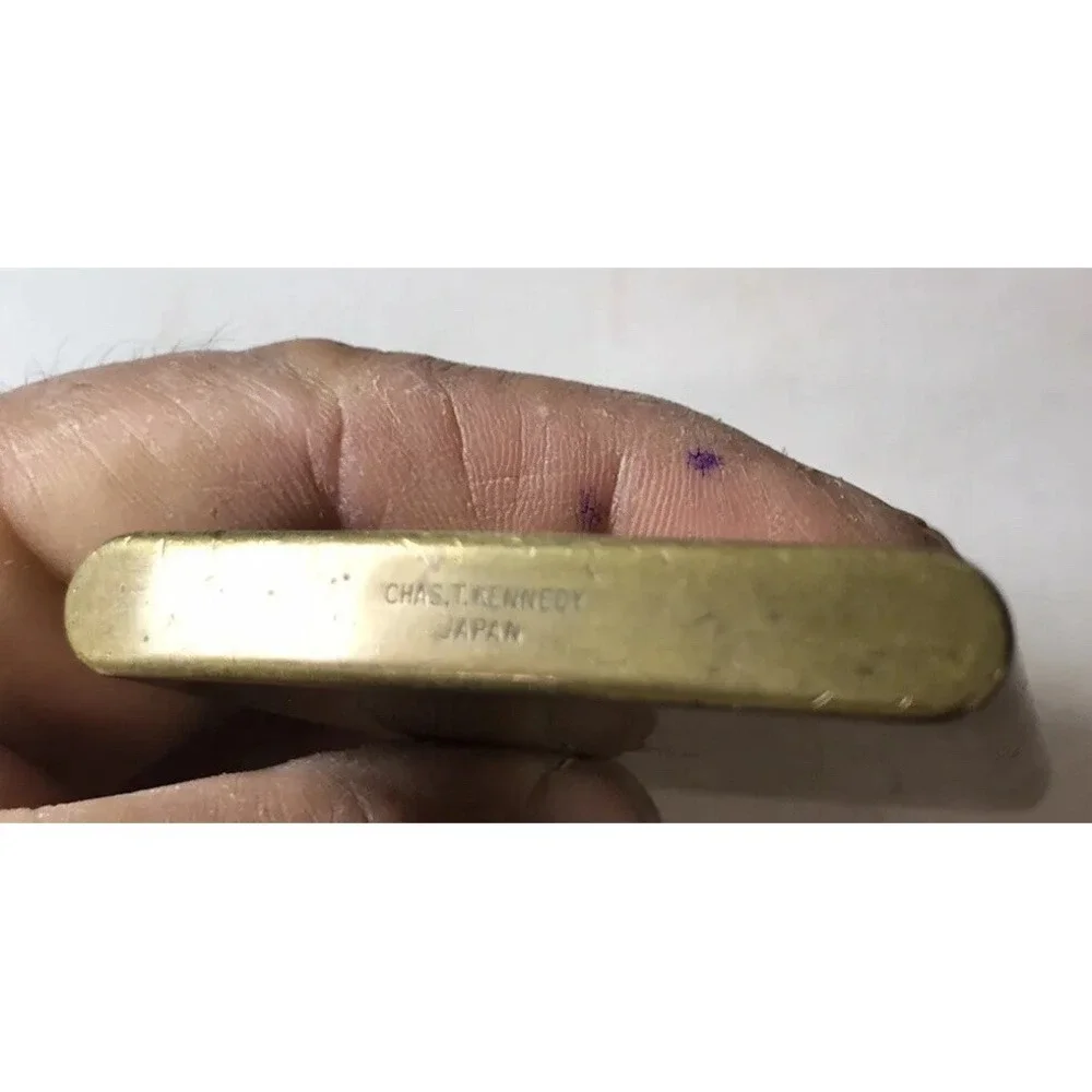 CHAS T. KENNEDYBrass No.9 Cigarette Case- 3.75